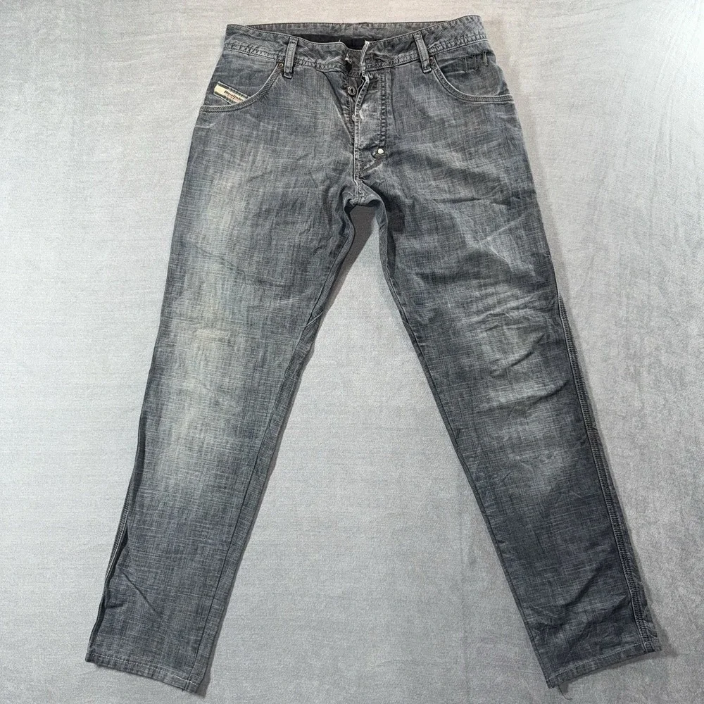 Diesel‎ Jeans Men 31x30 Gray Blue Bumix Tapered Leg Lightweight Button Fly Italy